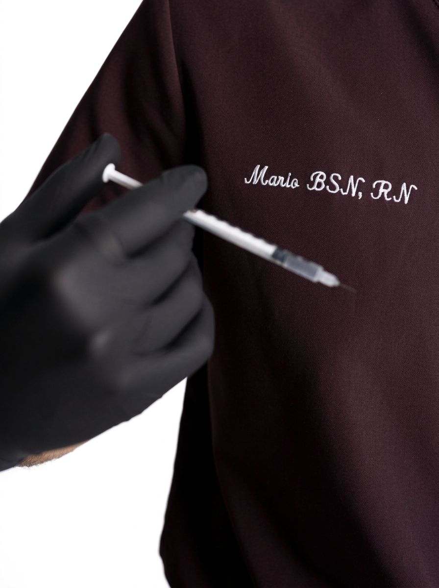 Mario Galvez preparing an aesthetic injection